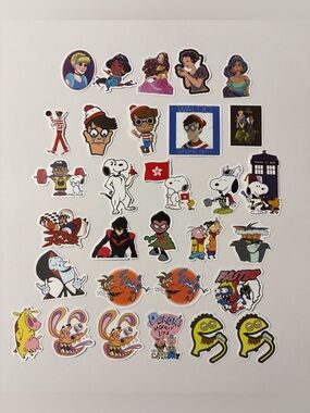 Assorted Cartoon Vinyl Stickers Lot of 30